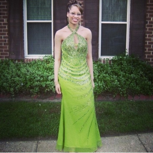 Cross Front Halter Prom Dress